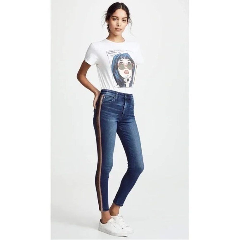 Joe's Jeans Charlie High Waist Athletic Side Stripe Ankle‎ Skinny Jeans